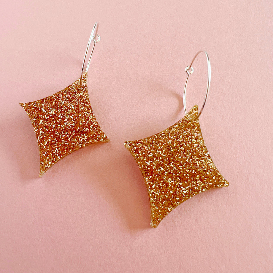 Rose gold glitter on sale earrings